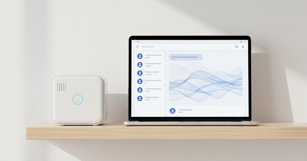 A small private server beside a laptop running a self-hosted AI assistant, suggesting infrastructure an owner controls.